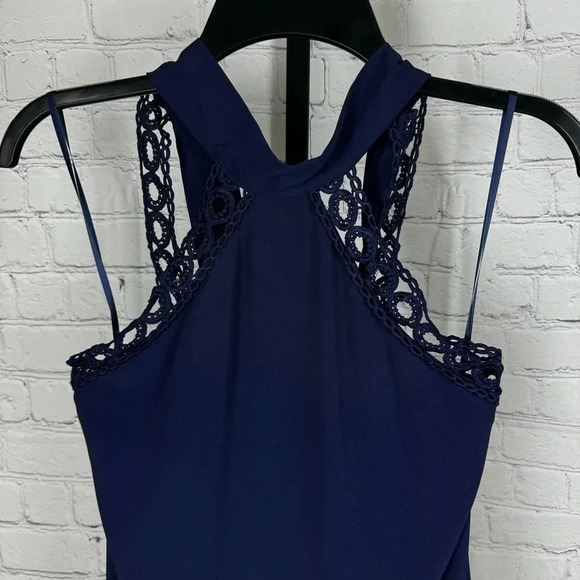 Lulu’s Any Sway, Shape, or Form Navy Blue Lace Halter Dress Size Small - Picture 2 of 8
